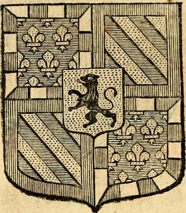 An illustration from Les généaologies historiques des rois, empereurs, &c : et de toutes les maisons souveraines qui ont subsisté jusqu'à présent, exposées dans les cartes généalogiques tirées des meilleurs auteurs, avec des explications historiques et chronologiques .., 1736, leaf 441