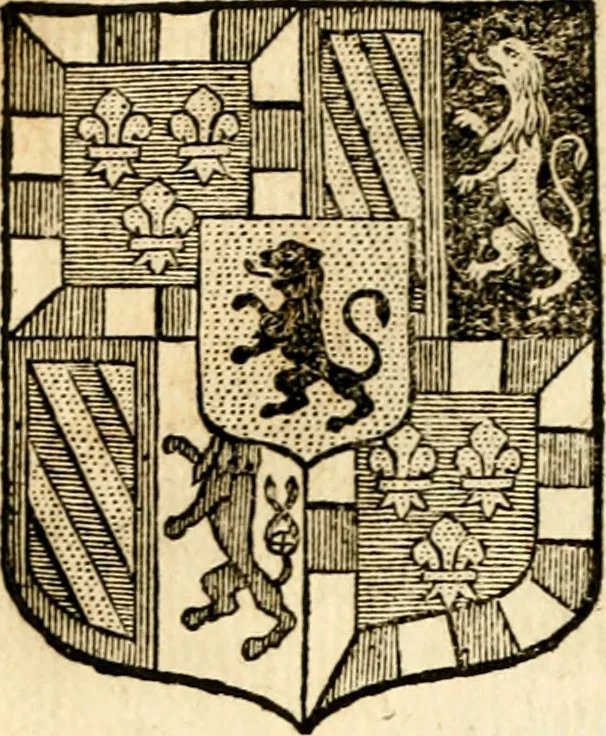 An illustration from Les généaologies historiques des rois, empereurs, &c : et de toutes les maisons souveraines qui ont subsisté jusqu'à présent, exposées dans les cartes généalogiques tirées des meilleurs auteurs, avec des explications historiques et chronologiques .., 1736, leaf 451