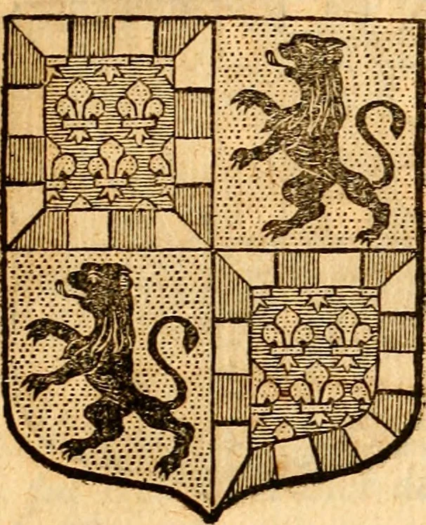 An illustration from Les généaologies historiques des rois, empereurs, &c : et de toutes les maisons souveraines qui ont subsisté jusqu'à présent, exposées dans les cartes généalogiques tirées des meilleurs auteurs, avec des explications historiques et chronologiques .., 1736, leaf 452