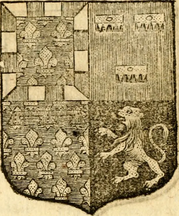 An illustration from Les généaologies historiques des rois, empereurs, &c : et de toutes les maisons souveraines qui ont subsisté jusqu'à présent, exposées dans les cartes généalogiques tirées des meilleurs auteurs, avec des explications historiques et chronologiques .., 1736, leaf 453