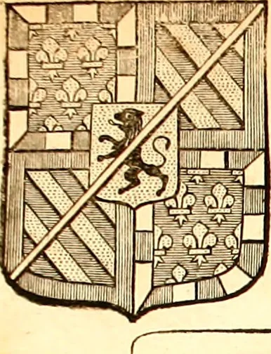 An illustration from Les généaologies historiques des rois, empereurs, &c : et de toutes les maisons souveraines qui ont subsisté jusqu'à présent, exposées dans les cartes généalogiques tirées des meilleurs auteurs, avec des explications historiques et chronologiques .., 1736, leaf 459