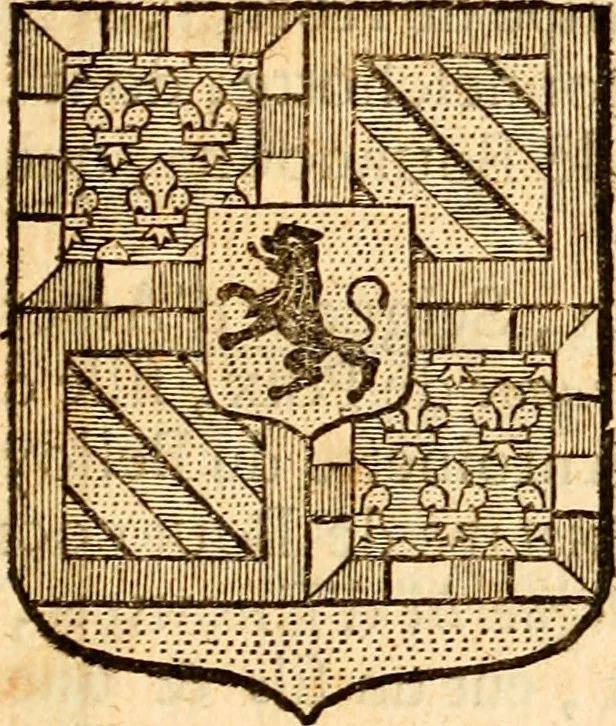 An illustration from Les généaologies historiques des rois, empereurs, &c : et de toutes les maisons souveraines qui ont subsisté jusqu'à présent, exposées dans les cartes généalogiques tirées des meilleurs auteurs, avec des explications historiques et chronologiques .., 1736, leaf 474
