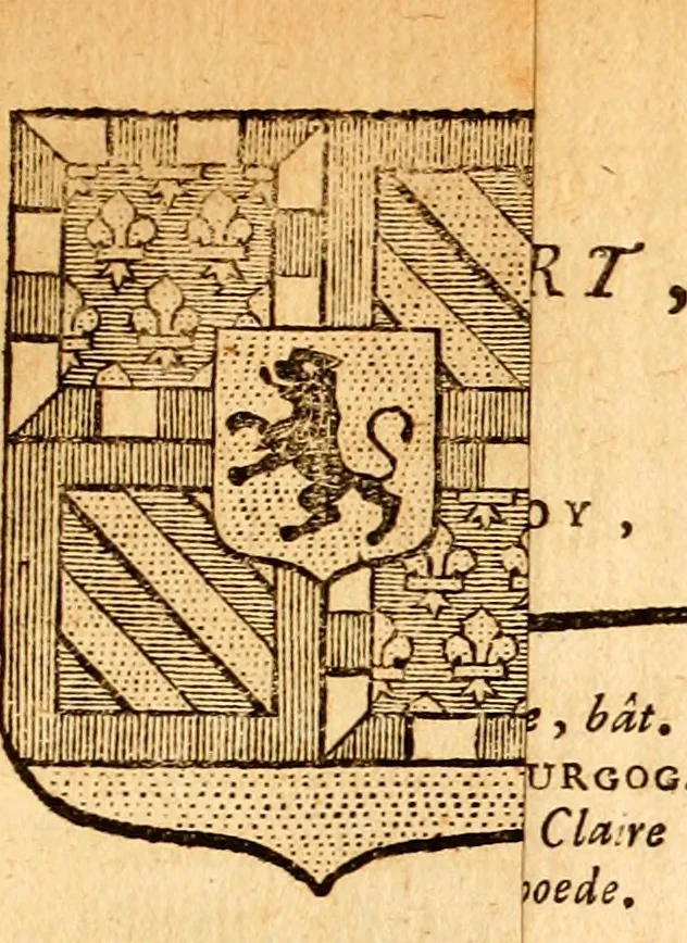 An illustration from Les généaologies historiques des rois, empereurs, &c : et de toutes les maisons souveraines qui ont subsisté jusqu'à présent, exposées dans les cartes généalogiques tirées des meilleurs auteurs, avec des explications historiques et chronologiques .., 1736, leaf 476