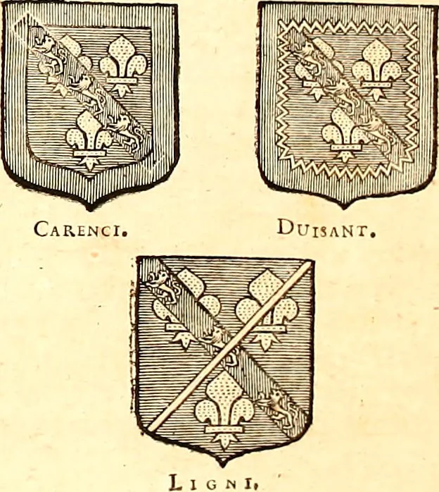 An illustration from Les généaologies historiques des rois, empereurs, &c : et de toutes les maisons souveraines qui ont subsisté jusqu'à présent, exposées dans les cartes généalogiques tirées des meilleurs auteurs, avec des explications historiques et chronologiques .., 1736, leaf 517