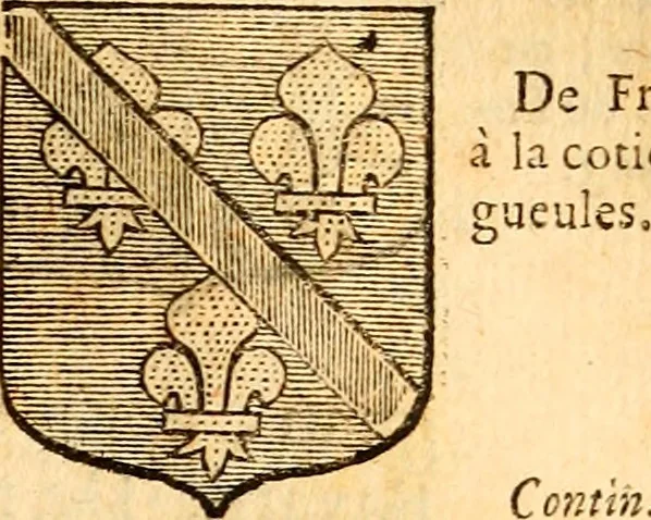 An illustration from Les généaologies historiques des rois, empereurs, &c : et de toutes les maisons souveraines qui ont subsisté jusqu'à présent, exposées dans les cartes généalogiques tirées des meilleurs auteurs, avec des explications historiques et chronologiques .., 1736, leaf 566