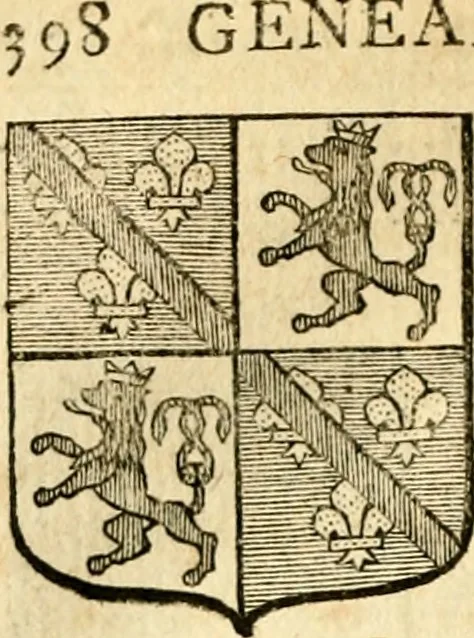 An illustration from Les généaologies historiques des rois, empereurs, &c : et de toutes les maisons souveraines qui ont subsisté jusqu'à présent, exposées dans les cartes généalogiques tirées des meilleurs auteurs, avec des explications historiques et chronologiques .., 1736, leaf 567