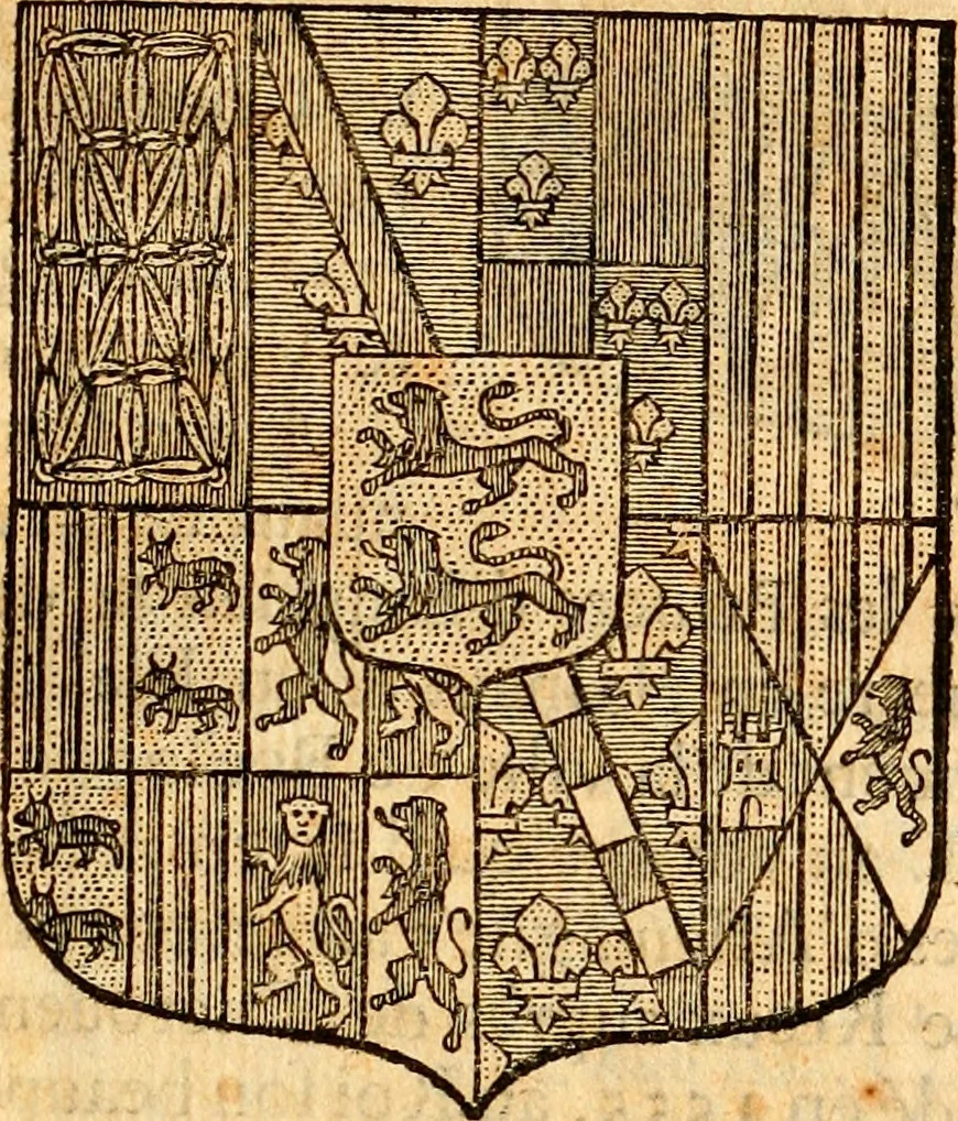 An illustration from Les généaologies historiques des rois, empereurs, &c : et de toutes les maisons souveraines qui ont subsisté jusqu'à présent, exposées dans les cartes généalogiques tirées des meilleurs auteurs, avec des explications historiques et chronologiques .., 1736, leaf 574
