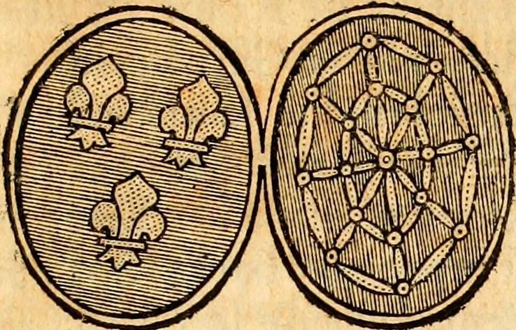An illustration from Les généaologies historiques des rois, empereurs, &c : et de toutes les maisons souveraines qui ont subsisté jusqu'à présent, exposées dans les cartes généalogiques tirées des meilleurs auteurs, avec des explications historiques et chronologiques .., 1736, leaf 582