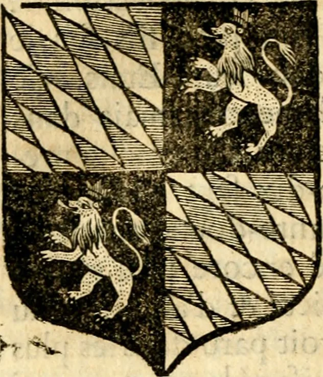 An illustration from Les généaologies historiques des rois, empereurs, &c : et de toutes les maisons souveraines qui ont subsisté jusqu'à présent, exposées dans les cartes généalogiques tirées des meilleurs auteurs, avec des explications historiques et chronologiques .., 1736, leaf 599