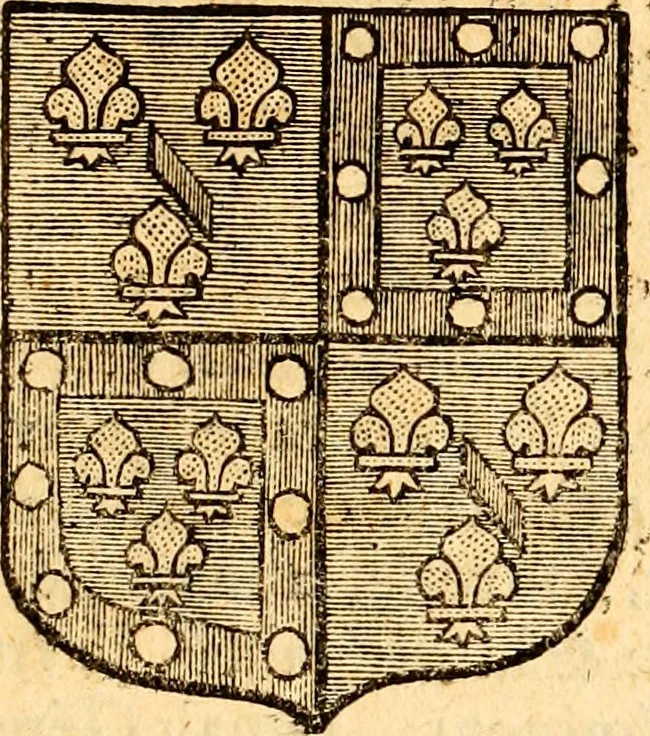 An illustration from Les généaologies historiques des rois, empereurs, &c : et de toutes les maisons souveraines qui ont subsisté jusqu'à présent, exposées dans les cartes généalogiques tirées des meilleurs auteurs, avec des explications historiques et chronologiques .., 1736, leaf 616