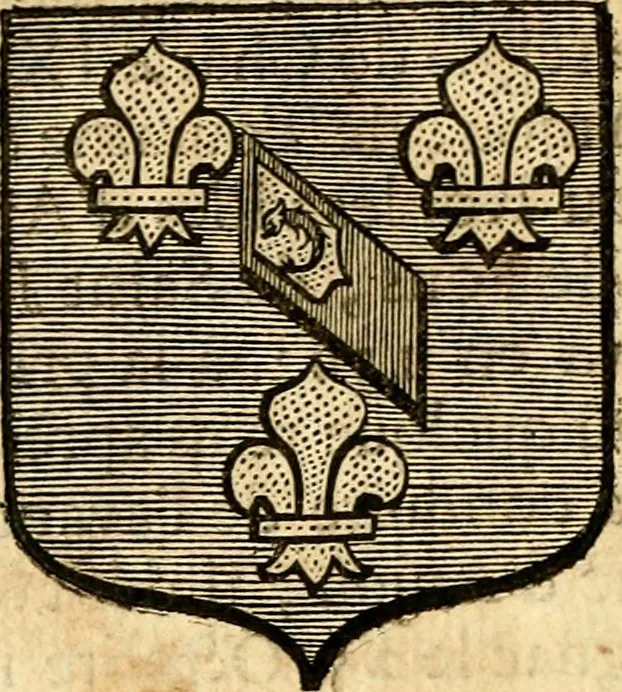 An illustration from Les généaologies historiques des rois, empereurs, &c : et de toutes les maisons souveraines qui ont subsisté jusqu'à présent, exposées dans les cartes généalogiques tirées des meilleurs auteurs, avec des explications historiques et chronologiques .., 1736, leaf 647