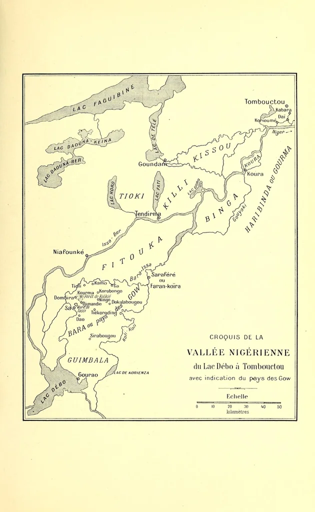An illustration from Les Gow; ou chasseurs du Niger; légendes songaï de la région de Tombouctou, 1911, leaf 19