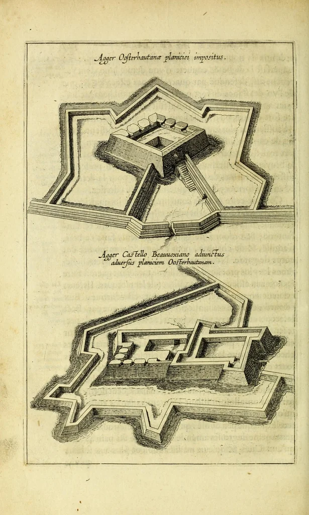 An illustration from Le siège de la ville de Breda : conquise par les armes du Roy Philippe IV. par la direction de l'Infante Isabelle Cl. Eug. par la valeur du Marquis Amb. Spinola, 1631, leaf 168