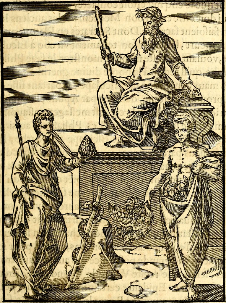 An illustration from Les images des dievx des anciens : contenans les idoles, covstvmes, ceremonies, & autres choses appartenans à la religion des payens, 1581, leaf 108