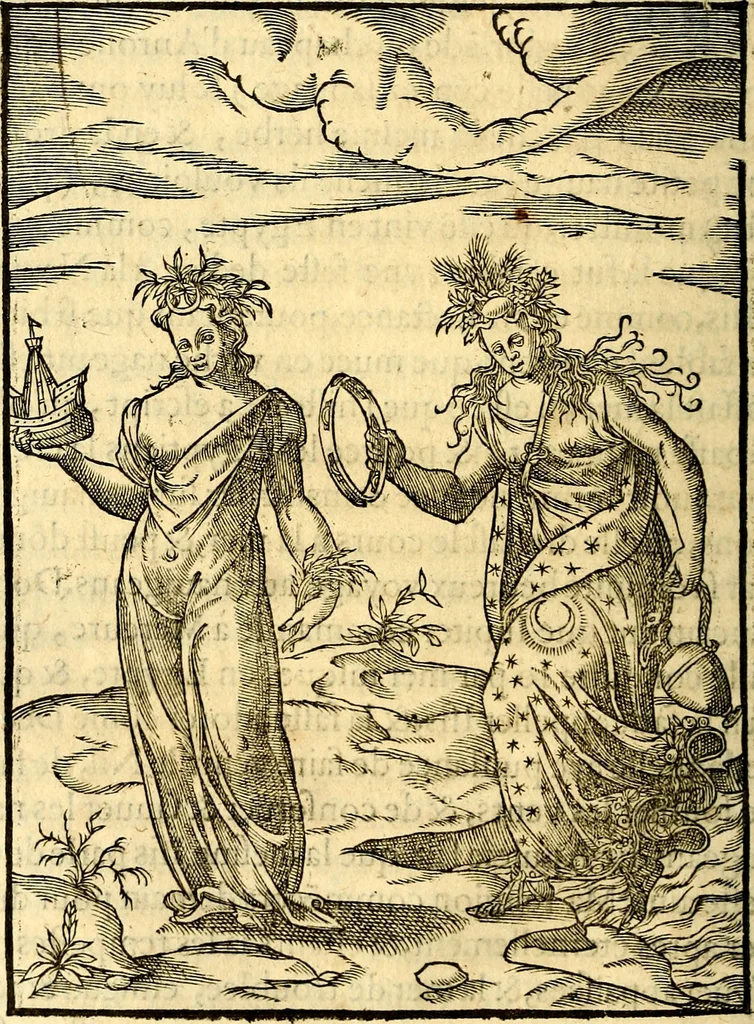An illustration from Les images des dievx des anciens : contenans les idoles, covstvmes, ceremonies, & autres choses appartenans à la religion des payens, 1581, leaf 147