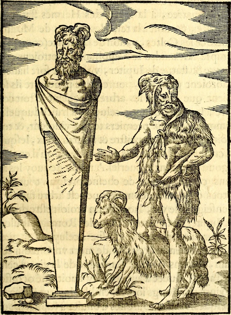 An illustration from Les images des dievx des anciens : contenans les idoles, covstvmes, ceremonies, & autres choses appartenans à la religion des payens, 1581, leaf 218
