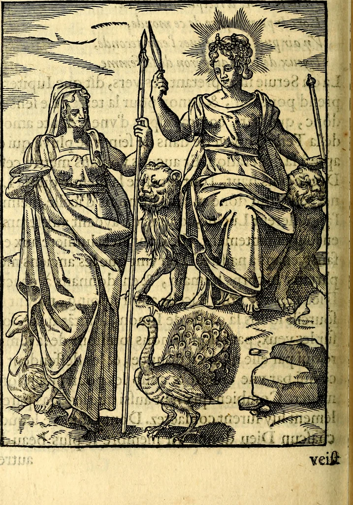 An illustration from Les images des dievx des anciens : contenans les idoles, covstvmes, ceremonies, & autres choses appartenans à la religion des payens, 1581, leaf 227