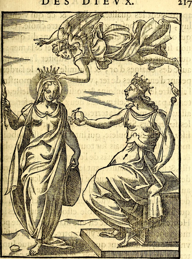 An illustration from Les images des dievx des anciens : contenans les idoles, covstvmes, ceremonies, & autres choses appartenans à la religion des payens, 1581, leaf 236