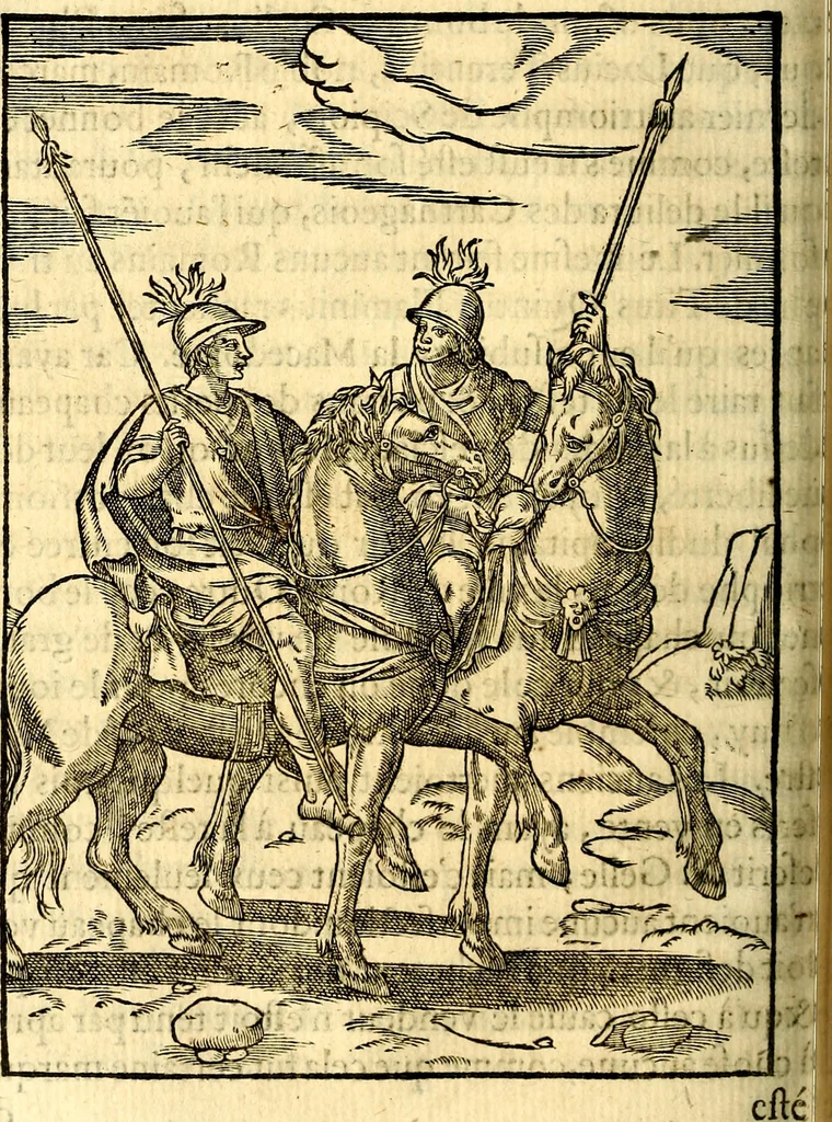 An illustration from Les images des dievx des anciens : contenans les idoles, covstvmes, ceremonies, & autres choses appartenans à la religion des payens, 1581, leaf 243