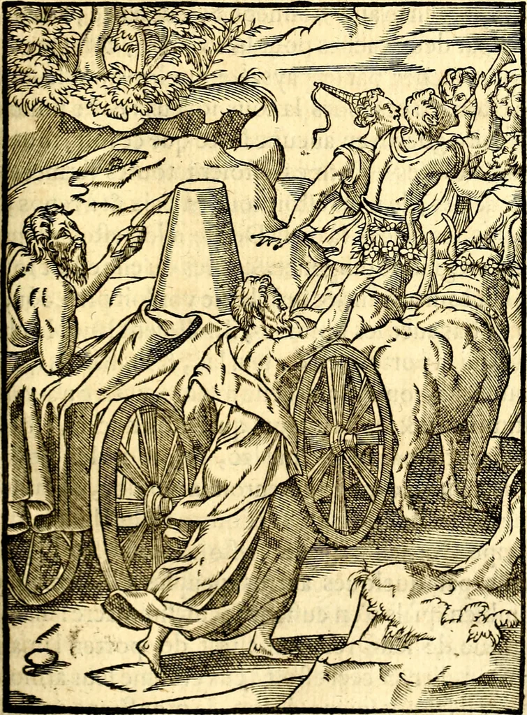 An illustration from Les images des dievx des anciens : contenans les idoles, covstvmes, ceremonies, & autres choses appartenans à la religion des payens, 1581, leaf 278