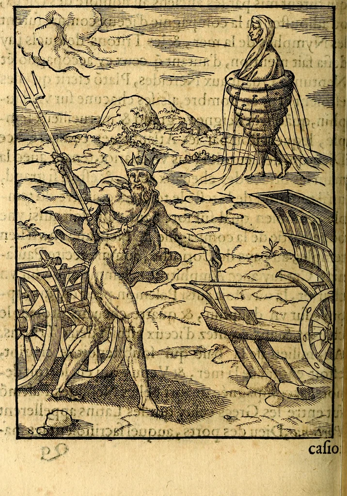 An illustration from Les images des dievx des anciens : contenans les idoles, covstvmes, ceremonies, & autres choses appartenans à la religion des payens, 1581, leaf 325