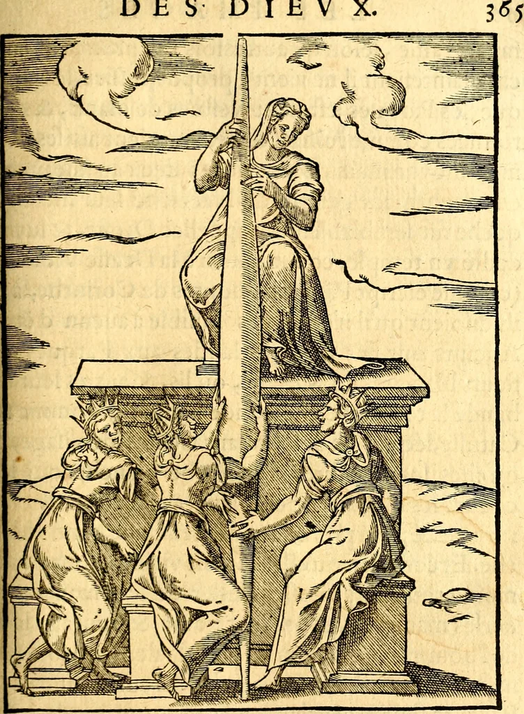 An illustration from Les images des dievx des anciens : contenans les idoles, covstvmes, ceremonies, & autres choses appartenans à la religion des payens, 1581, leaf 382