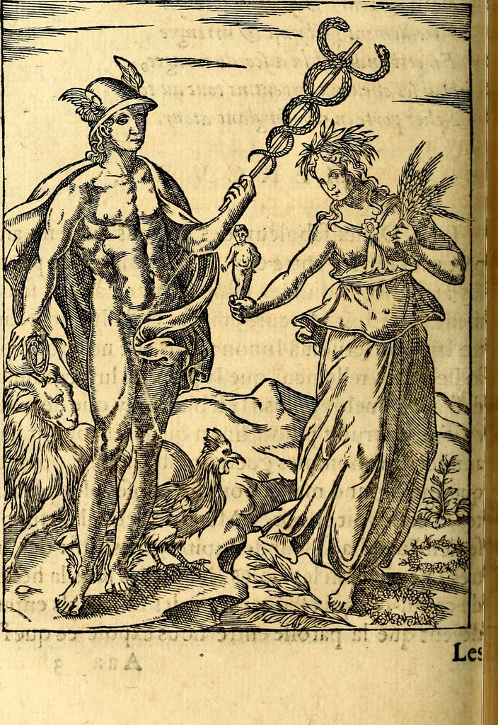 An illustration from Les images des dievx des anciens : contenans les idoles, covstvmes, ceremonies, & autres choses appartenans à la religion des payens, 1581, leaf 391
