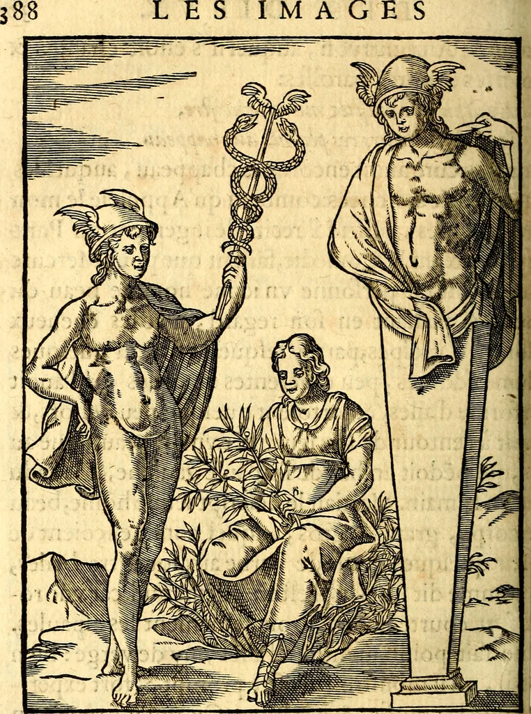 An illustration from Les images des dievx des anciens : contenans les idoles, covstvmes, ceremonies, & autres choses appartenans à la religion des payens, 1581, leaf 405