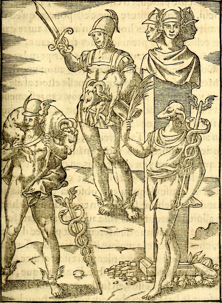 An illustration from Les images des dievx des anciens : contenans les idoles, covstvmes, ceremonies, & autres choses appartenans à la religion des payens, 1581, leaf 418
