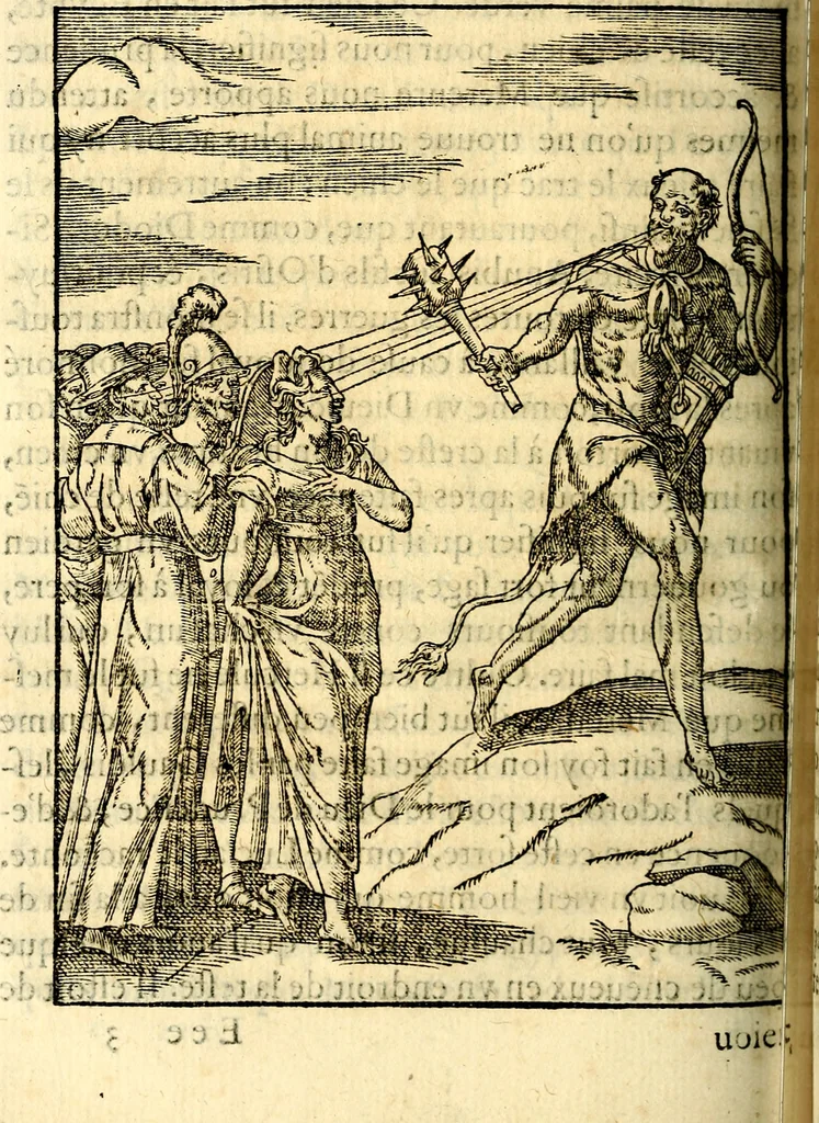 An illustration from Les images des dievx des anciens : contenans les idoles, covstvmes, ceremonies, & autres choses appartenans à la religion des payens, 1581, leaf 423