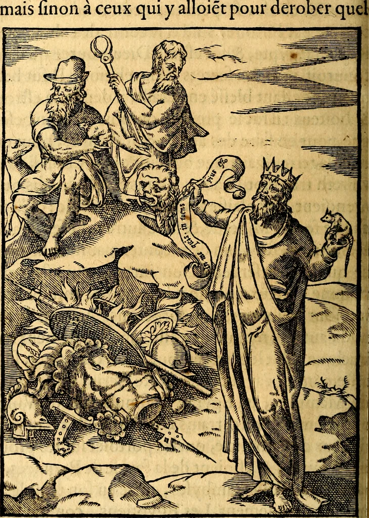 An illustration from Les images des dievx des anciens : contenans les idoles, covstvmes, ceremonies, & autres choses appartenans à la religion des payens, 1581, leaf 481