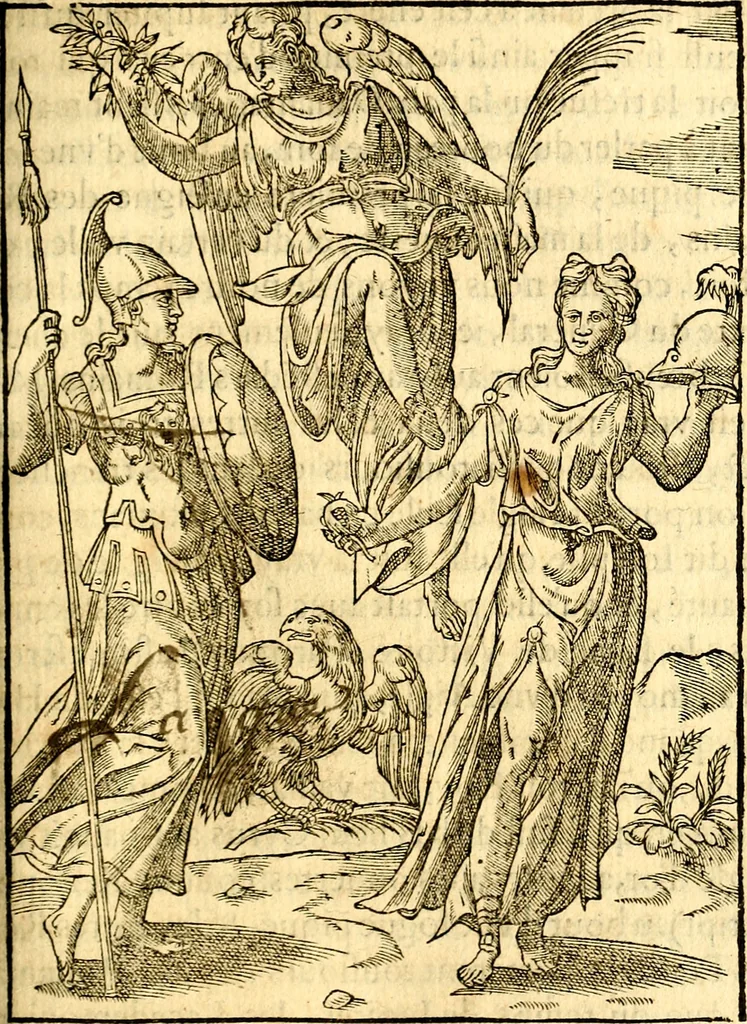 An illustration from Les images des dievx des anciens : contenans les idoles, covstvmes, ceremonies, & autres choses appartenans à la religion des payens, 1581, leaf 494