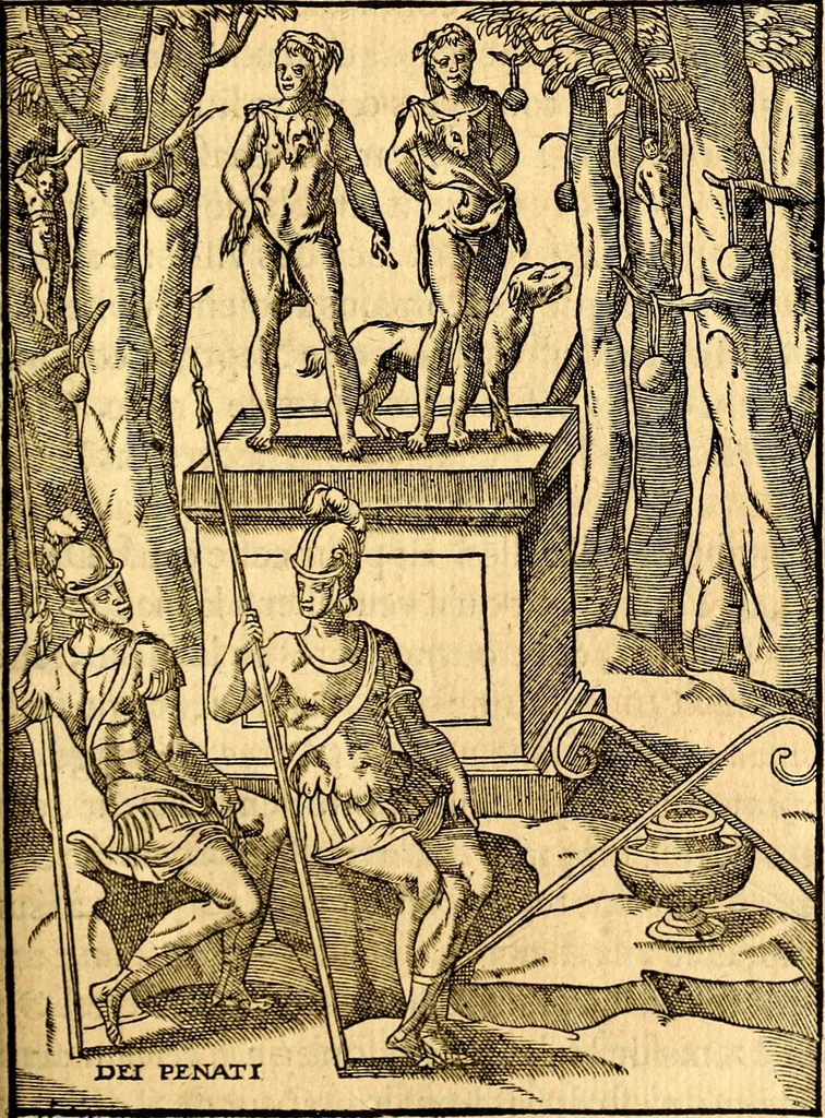 An illustration from Les images des dievx des anciens : contenans les idoles, covstvmes, ceremonies, & autres choses appartenans à la religion des payens, 1581, leaf 542