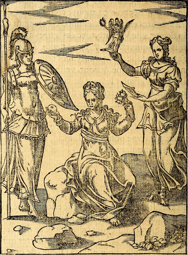 An illustration from Les images des dievx des anciens : contenans les idoles, covstvmes, ceremonies, & autres choses appartenans à la religion des payens, 1581, leaf 635