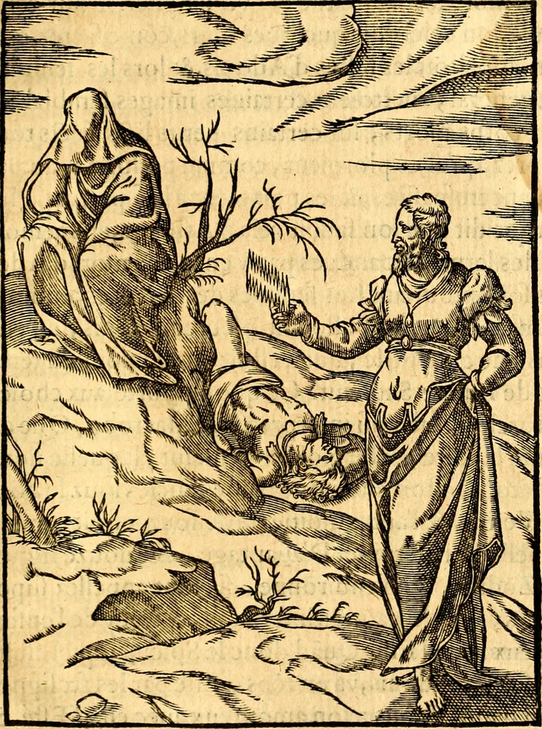 An illustration from Les images des dievx des anciens : contenans les idoles, covstvmes, ceremonies, & autres choses appartenans à la religion des payens, 1581, leaf 640