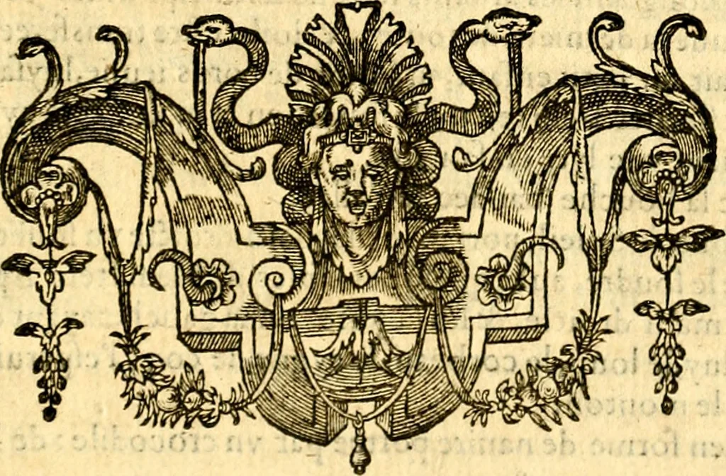 An illustration from Les images des dievx des anciens : contenans les idoles, covstvmes, ceremonies, & autres choses appartenans à la religion des payens, 1581, leaf 680