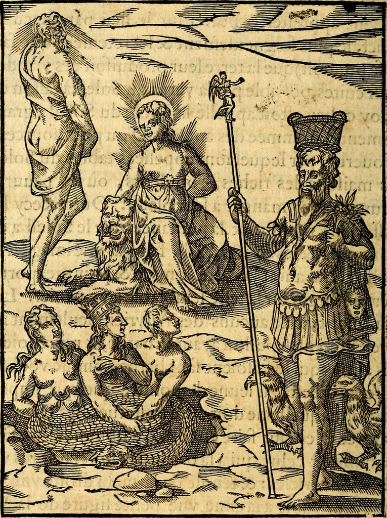 An illustration from Les images des dievx des anciens : contenans les idoles, covstvmes, ceremonies, & autres choses appartenans à la religion des payens, 1581, leaf 99