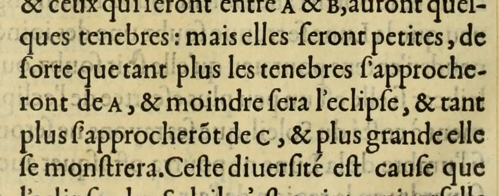 An illustration from Les institutions astronomiques : contenans les principaux fondemens et premieres causes des cours et mouvemens celestes : avec la totale revolution du ciel & de ses parties, les causes & raisons des eclipses, tant de la lune, que du soleil, 1557, leaf 308