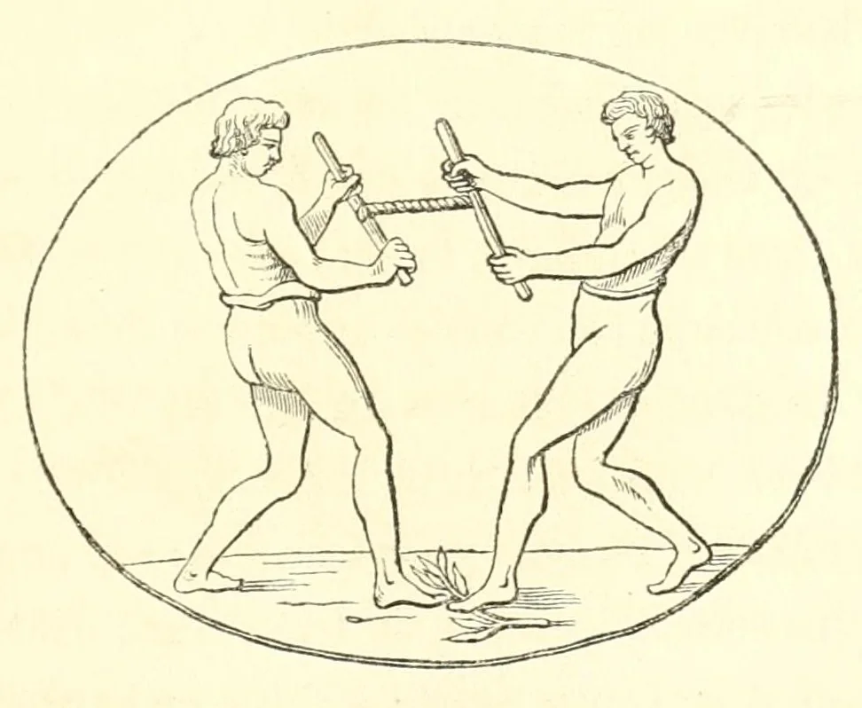 An illustration from Les jeux des anciens, leur description, leur origine, leurs rapports avec la religion, lhistoire, les arts et les moeurs, 1873, leaf 113