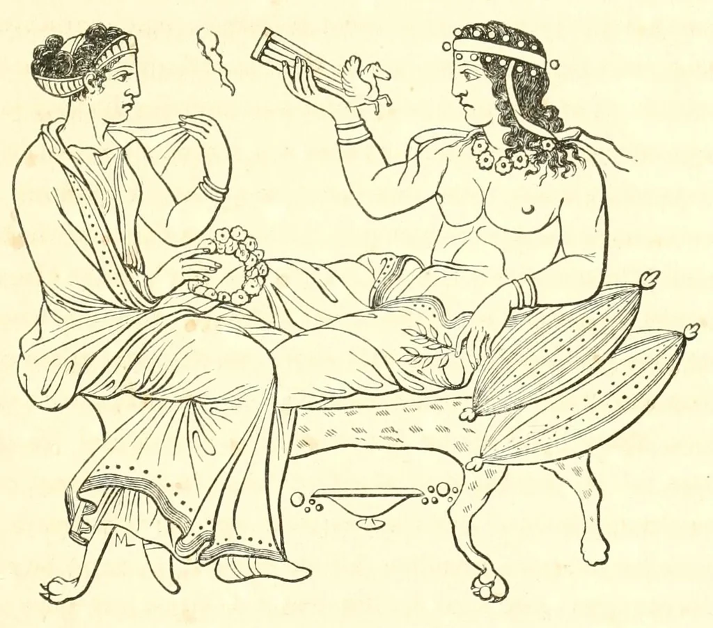 An illustration from Les jeux des anciens, leur description, leur origine, leurs rapports avec la religion, lhistoire, les arts et les moeurs, 1873, leaf 251
