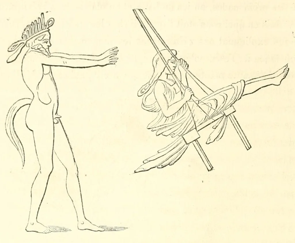 An illustration from Les jeux des anciens, leur description, leur origine, leurs rapports avec la religion, lhistoire, les arts et les moeurs, 1873, leaf 72