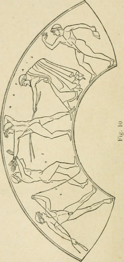 An illustration from Les jeux des Grecs et des Romains, 1891, leaf 63