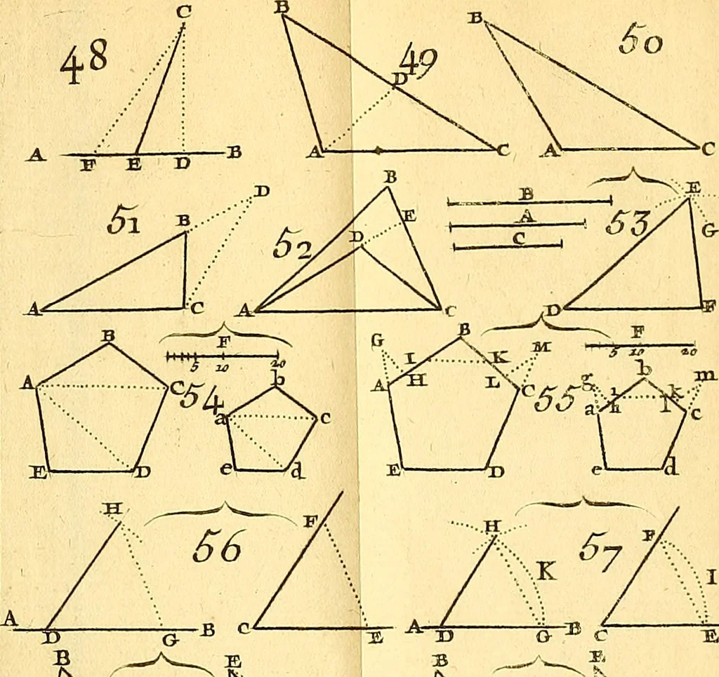 An illustration from Les élémens d'Euclide, 1778, leaf 614