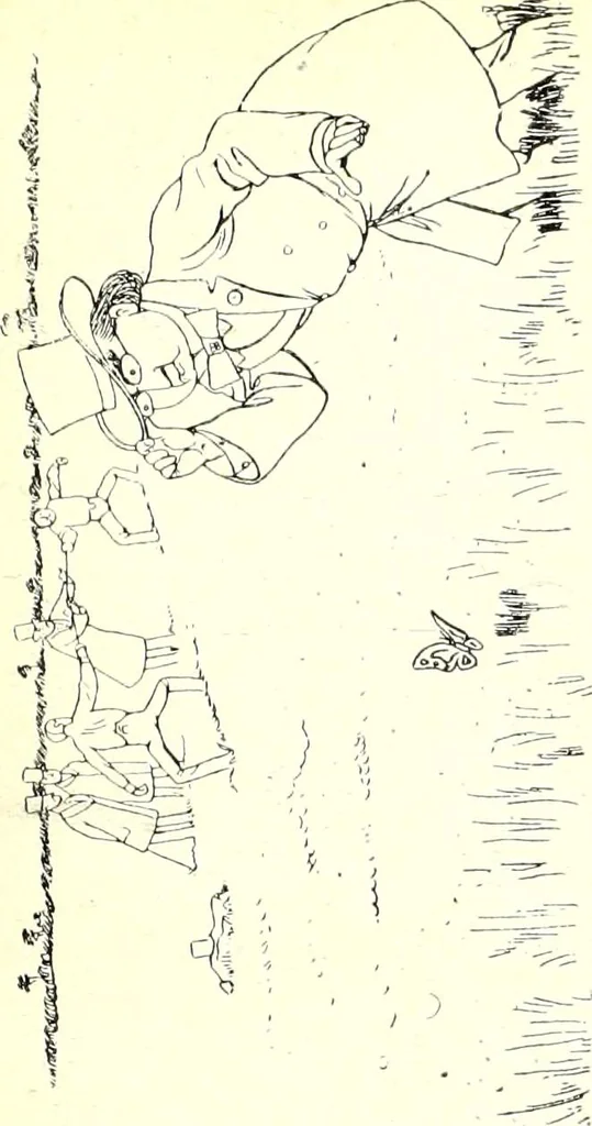 An illustration from Les maitres humoristes : les meilleurs dessins : les meilleurs légendes, 1905, leaf 100