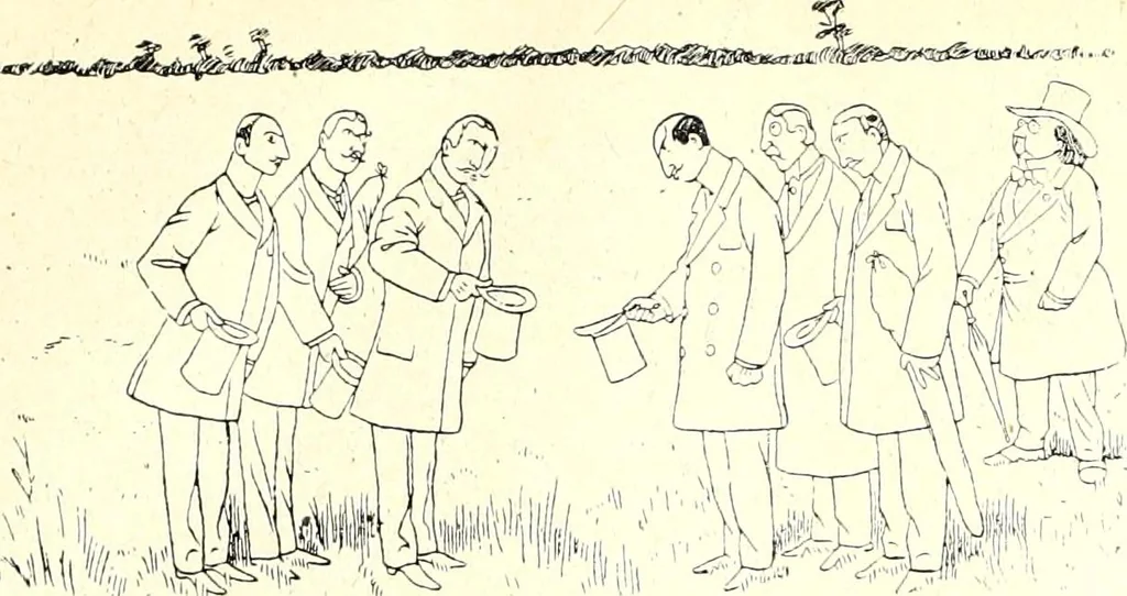 An illustration from Les maitres humoristes : les meilleurs dessins : les meilleurs légendes, 1905, leaf 100