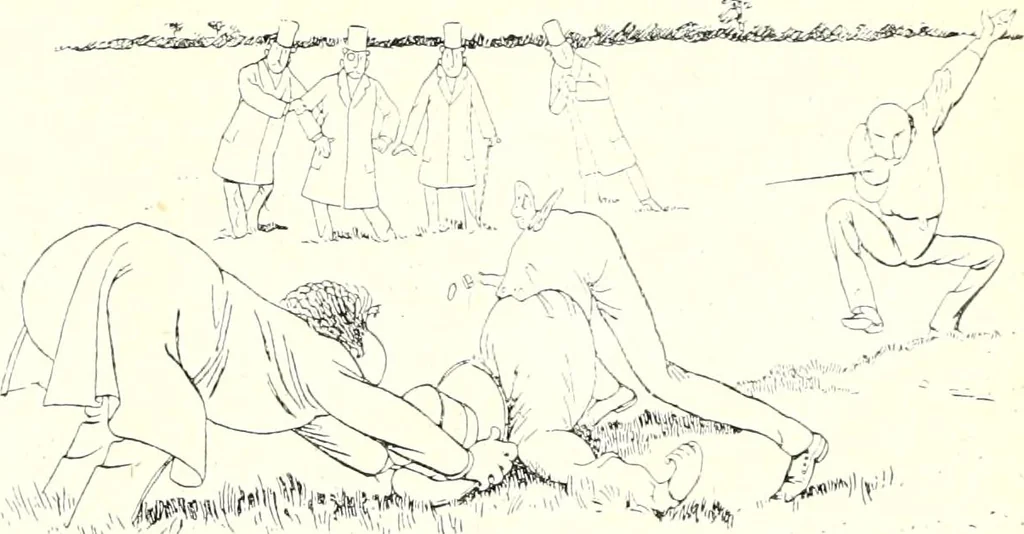 An illustration from Les maitres humoristes : les meilleurs dessins : les meilleurs légendes, 1905, leaf 102