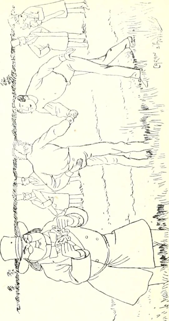 An illustration from Les maitres humoristes : les meilleurs dessins : les meilleurs légendes, 1905, leaf 102