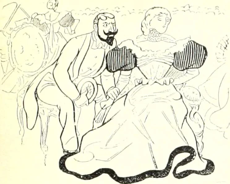 An illustration from Les maitres humoristes : les meilleurs dessins : les meilleurs légendes, 1905, leaf 104