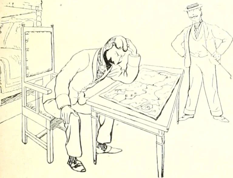An illustration from Les maitres humoristes : les meilleurs dessins : les meilleurs légendes, 1905, leaf 104