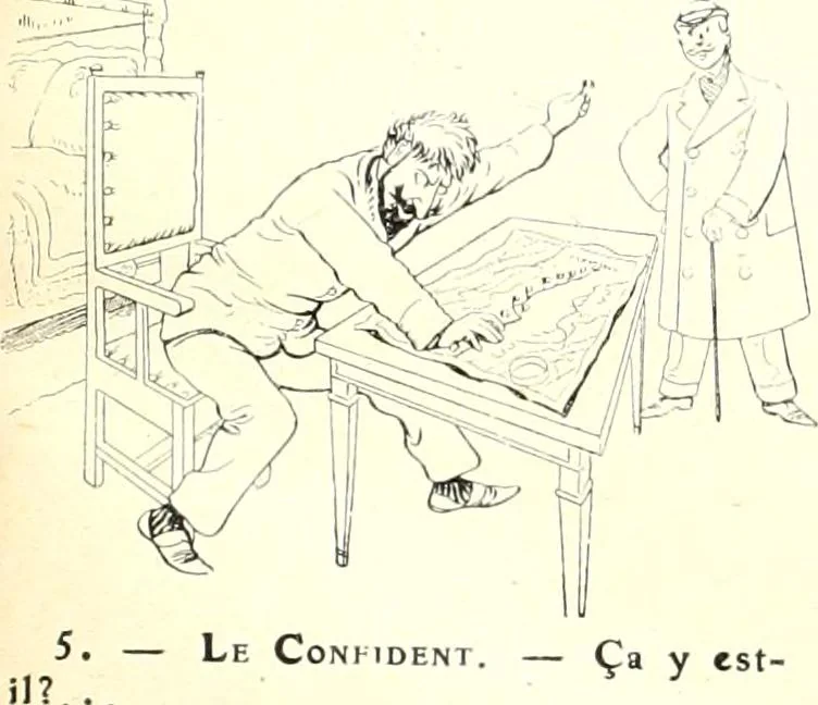 An illustration from Les maitres humoristes : les meilleurs dessins : les meilleurs légendes, 1905, leaf 104
